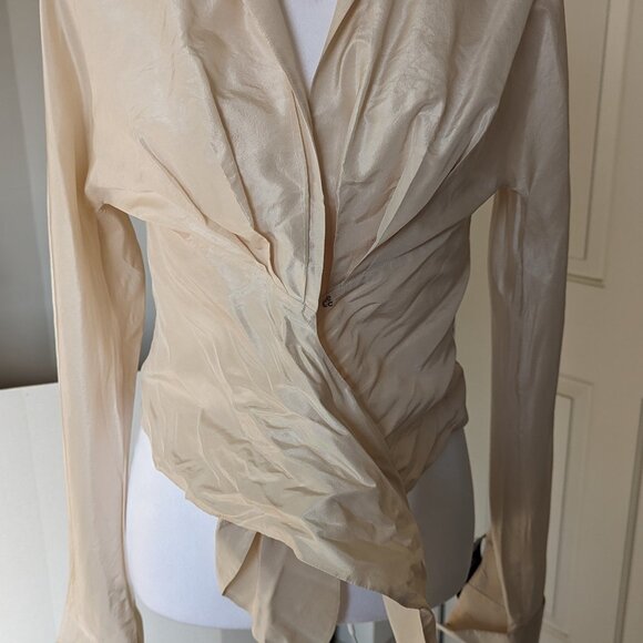 Vintage Silk Kay Unger wrap blouse- Size 2 NWT - Picture 10 of 10